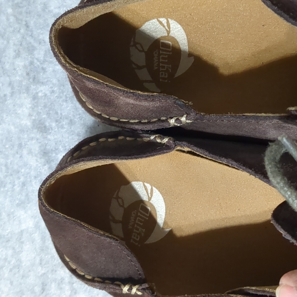 Olukai Ohana Lace-up Oxford Suede Brown Shoes Size 9 - Picture 9 of 10
